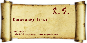 Kenessey Irma névjegykártya