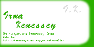 irma kenessey business card